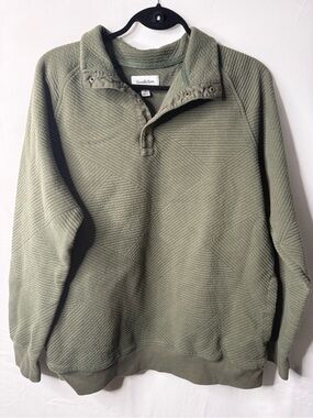 Goodfellow & Co Olive Green Quarter-Snap Crewneck Sweater